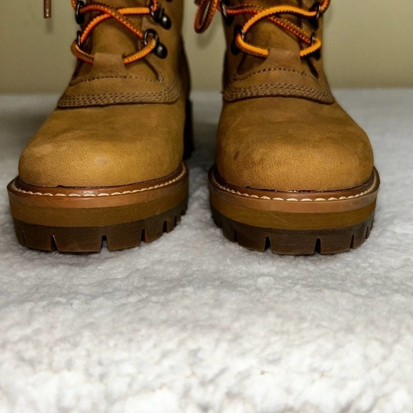 Timberland Boots Women 6 Brown Courmayeur Valley Shearling Waterproof Boot NEWOT - Picture 3 of 12